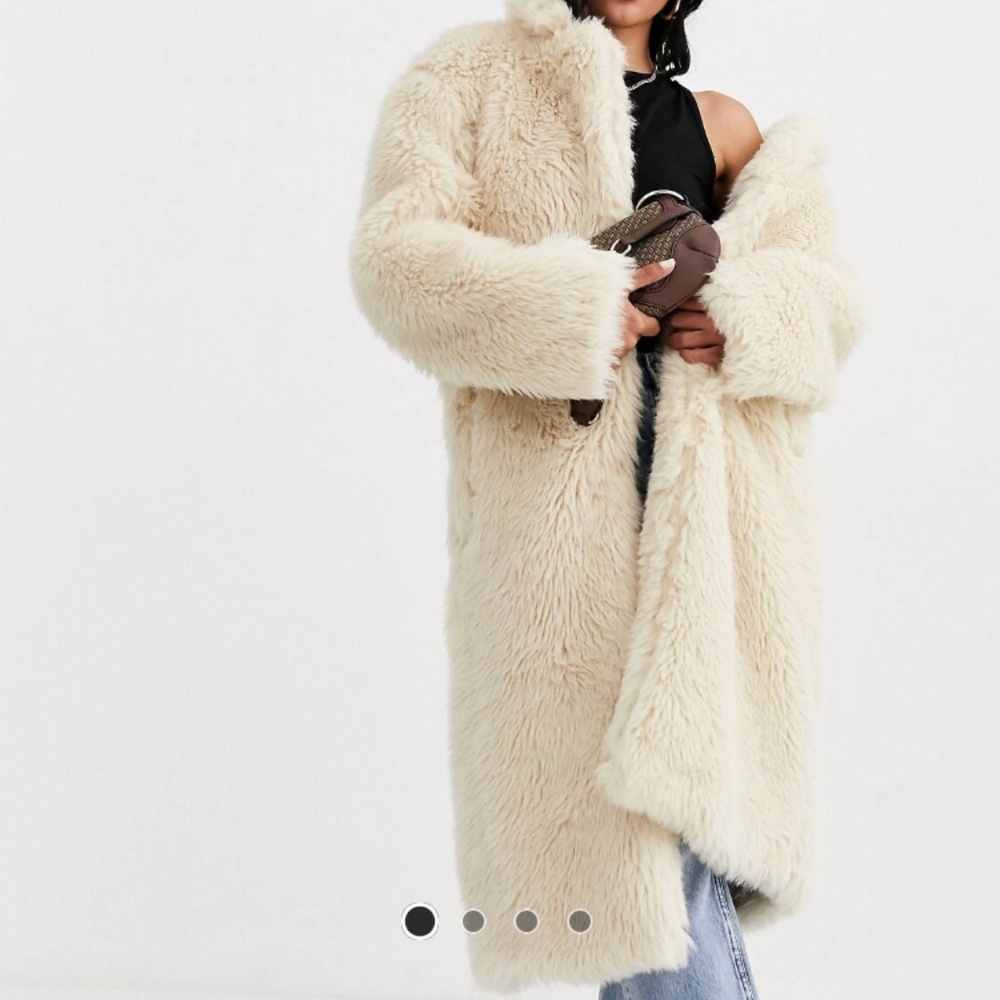 ASOS DESIGN Faux Fur Teddy Longline Coat